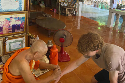 Cambodia traditional water blessing