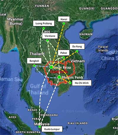 Direct Flights to Cambodia
