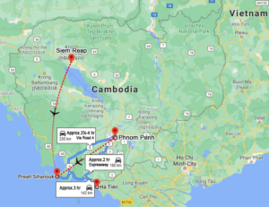 Route Map to Sihanoukville