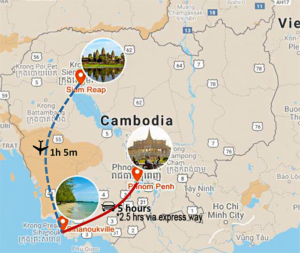 Visit Siem Reap, Sihanoukville & Phnom Penh 1 Week