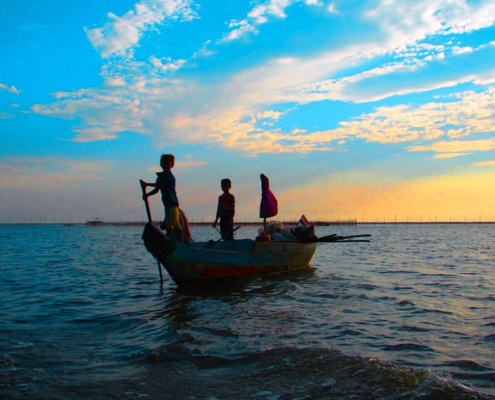 Sunset Tonle Sap Lake